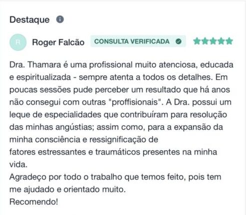 Depoimento verificado de Roger Falcão sobre os atendimentos de Thamara Abdala